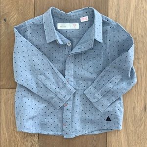 Zara Baby Boy Collard Shirt 12-18 mo